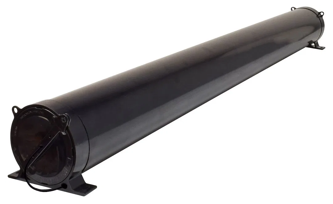 A04-5094BK – VALTERRA LLC Sewer Hose Storage Carrier, Fixed Round Tube Round Hatch Adjustable From 50 Inch to 94 Inch...